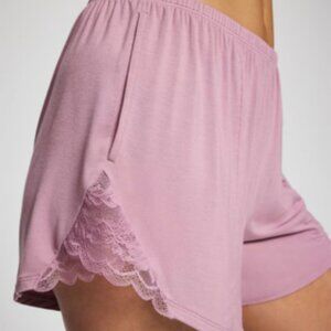 Soma Cool Nights Lace Trim Pajama Shorts Lilac Wine NEW NWT XS